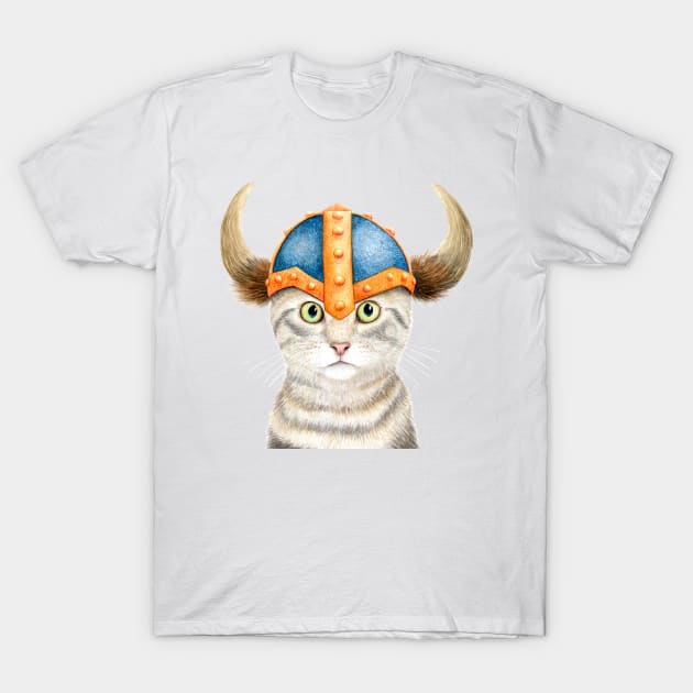 Morris, The Viking Cat T-Shirt by KatherineAppleby